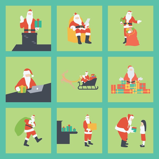 Vector ilustración plana vector grapic papá noel