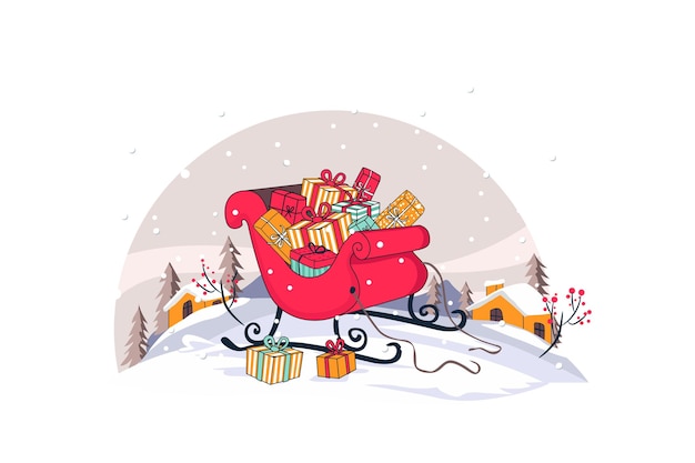 Ilustración plana de vectores de Feliz Navidad