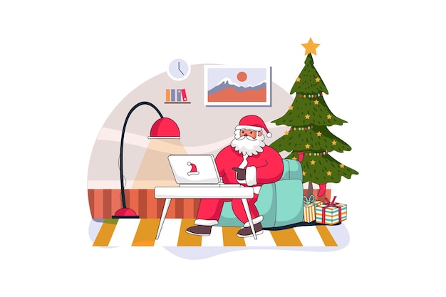 Ilustración plana de vectores de Feliz Navidad