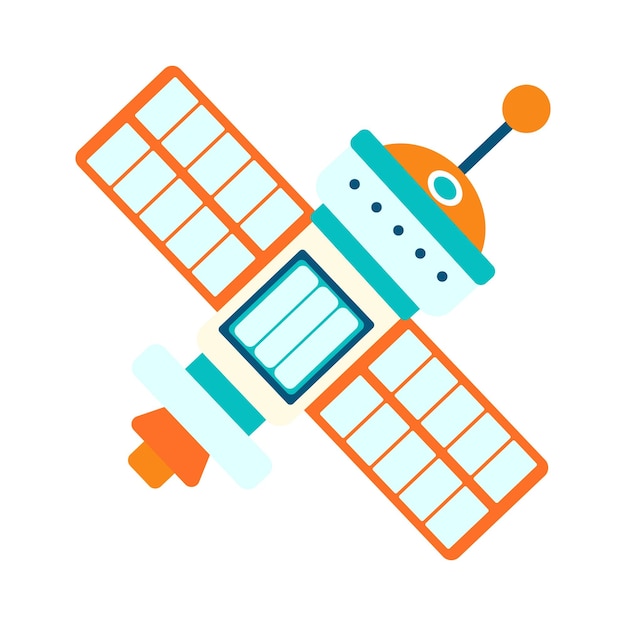 Ilustración plana vectorial aislada por satélite