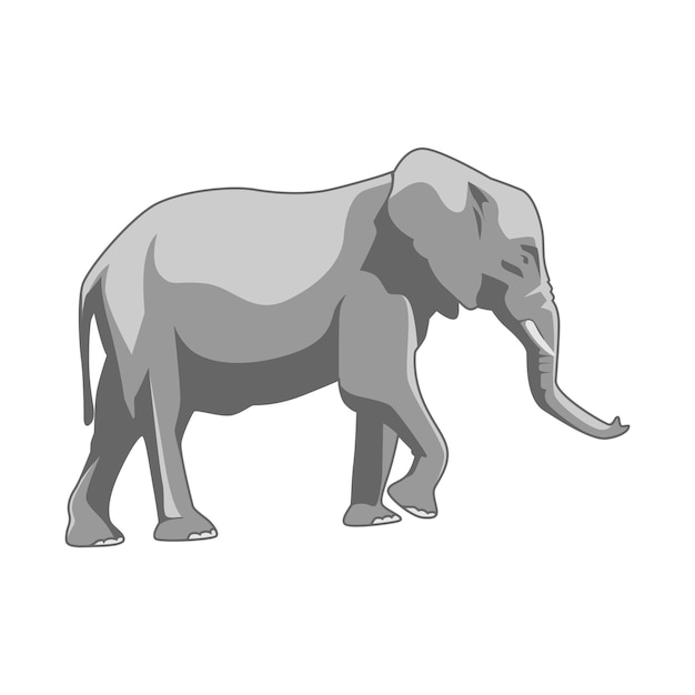 Vector ilustración plana vectorial de un animal elefante