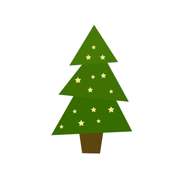 Ilustración plana vectorial con árbol de Navidad