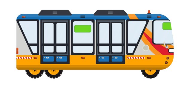 Ilustración plana vectorial del autobús sobre un fondo blanco aislado