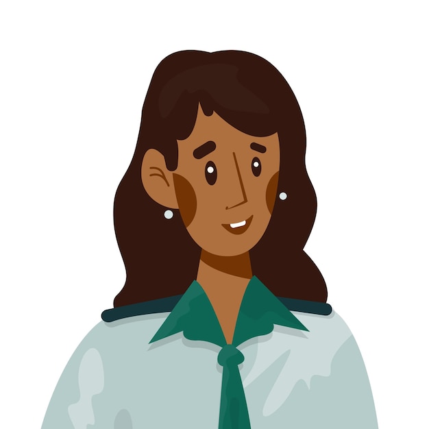 Vector ilustración plana vectorial del avatar de un oficial de aduanas piloto de policía o una mujer de control de seguridad