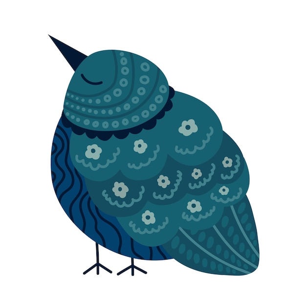 Ilustración plana vectorial de aves de arte popular