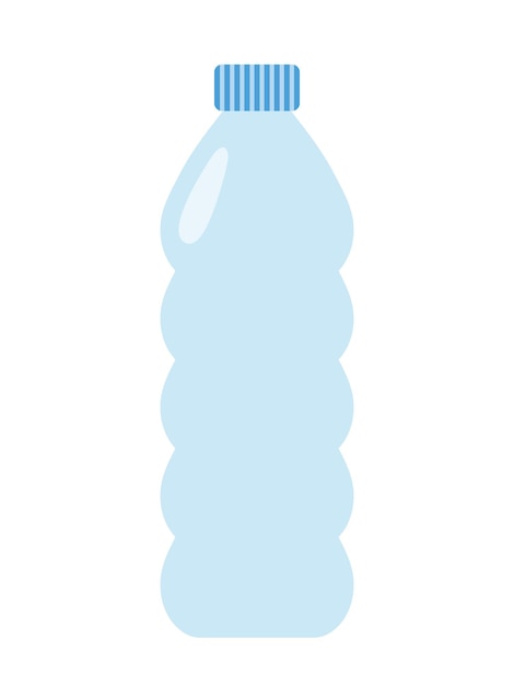 Ilustración plana vectorial de botella de plástico para el agua