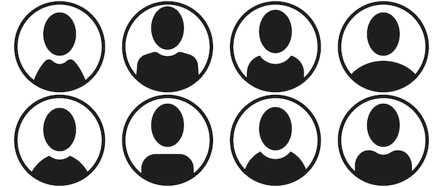 Ilustración plana vectorial en color negro Profilo de usuario Avatar icono de persona imagen de perfil de silueta de género neutral Apto para perfiles de redes sociales iconos protectores de pantalla y como plantilla x9xA