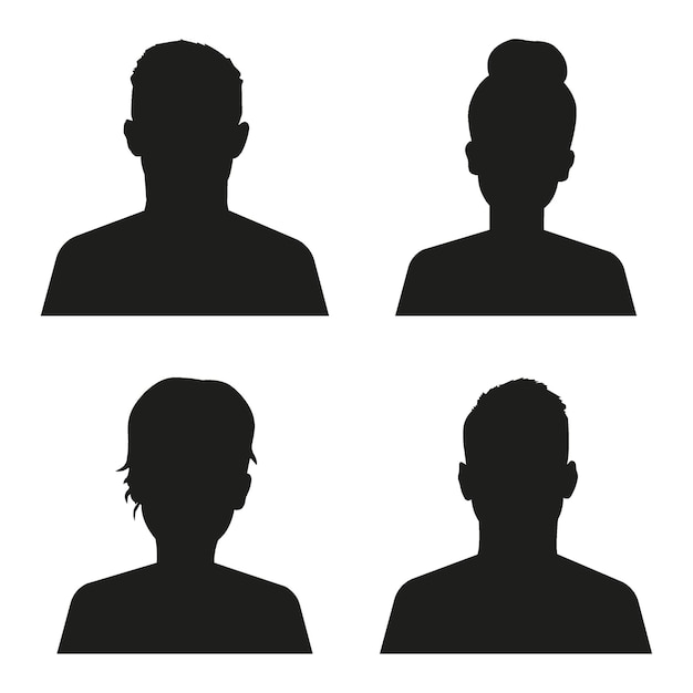 Ilustración plana vectorial en color negro Profilo de usuario Avatar imagen de perfil de icono de persona Adecuado para perfiles de redes sociales iconos protectores de pantalla y como plantilla x9xA