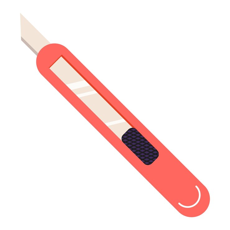 Ilustración plana vectorial de cuchillo de papelería sobre fondo blanco Ilustración vectorial EPS10