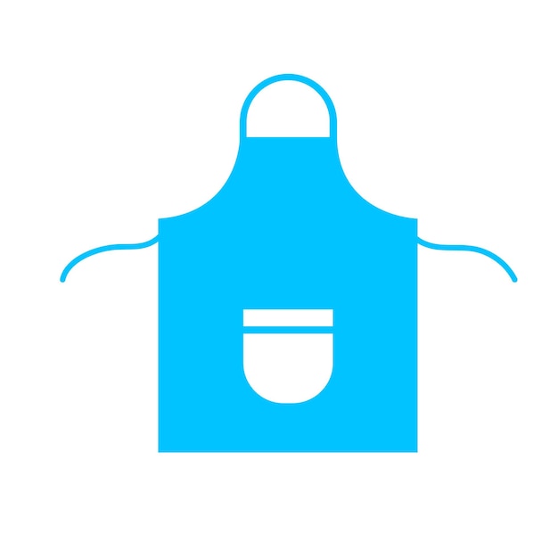 Ilustración plana vectorial del delantal azul claro