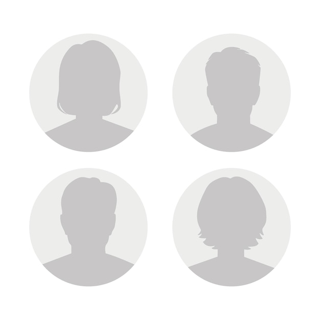 Ilustración plana vectorial en escala de grises Icono de perfil de usuario de avatar persona imagen de perfil de silueta de género neutral Apto para perfiles de redes sociales iconos protectores de pantalla y como plantillax9xA