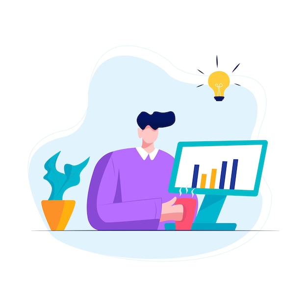 Ilustración plana vectorial de las finanzas