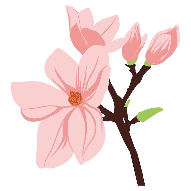 Ilustración plana vectorial de flores