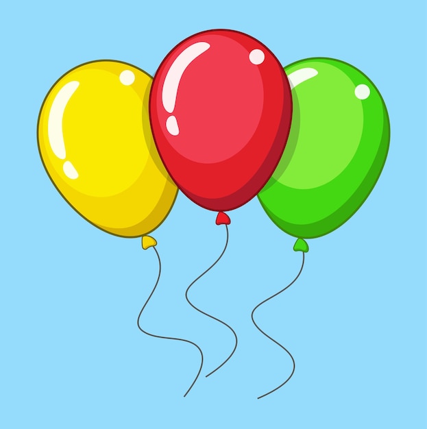 Vector ilustración plana vectorial de globos de colores