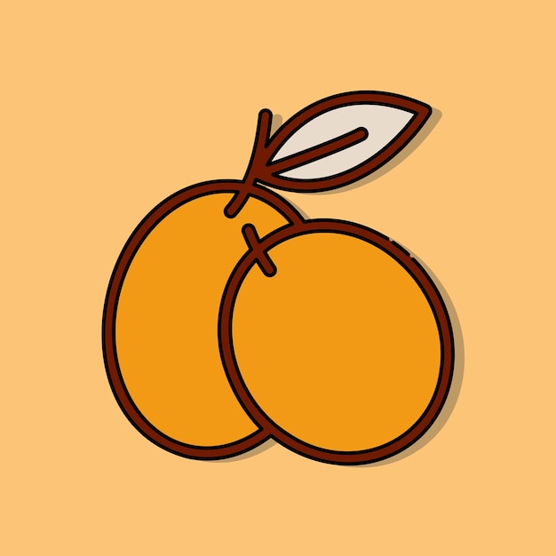 Ilustración plana vectorial gratuita de un icono de ciruela adaptado para la utilización en la web