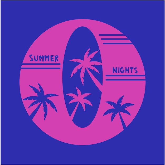 Ilustración plana vectorial de las noches de verano