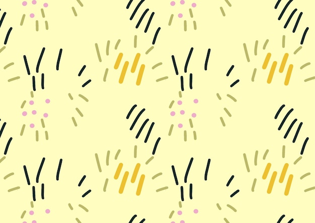 Ilustración plana vectorial de un patrón abstracto con líneas y puntos