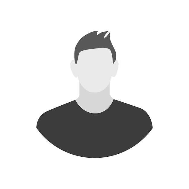 Ilustración plana vectorial Perfil de un hombre en colores grises Profilo de usuario Avatar icono de persona imagen de perfil de silueta Apto para perfiles de redes sociales iconos protectores de pantalla y como plantillax9xA