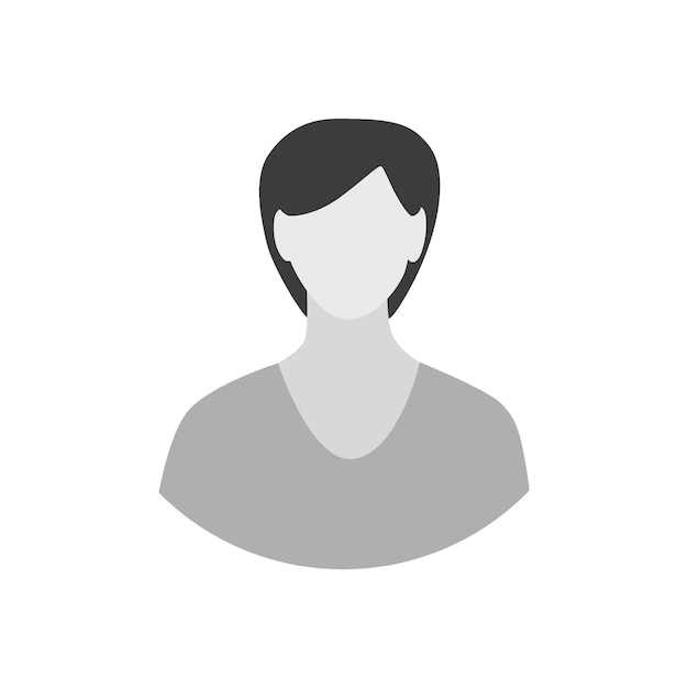 Ilustración plana vectorial Perfil de una mujer en colores grises Profilo de usuario Avatar icono de persona imagen de perfil de silueta Apto para perfiles de redes sociales iconos protectores de pantalla y como plantillax9xA