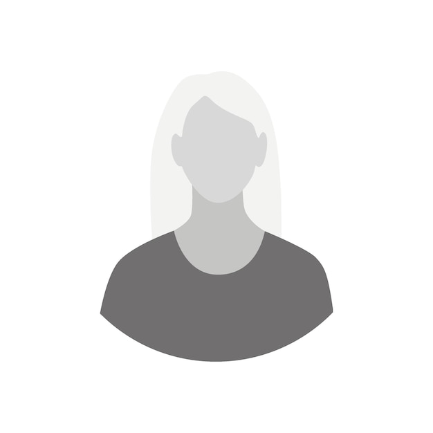 Ilustración plana vectorial Perfil de una mujer en colores grises Profilo de usuario Avatar icono de persona imagen de perfil de silueta Apto para perfiles de redes sociales iconos protectores de pantalla y como plantillax9xA