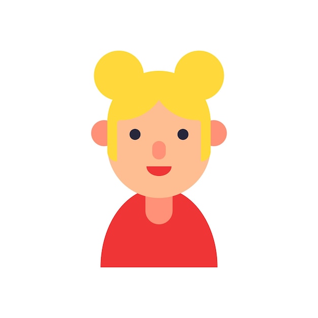 Ilustración plana vectorial para sitios web, aplicaciones, libros, artículos. Ilustración en color de una mujer joven con cabello rubio y paquetes. Avatar plano para aplicaciones.