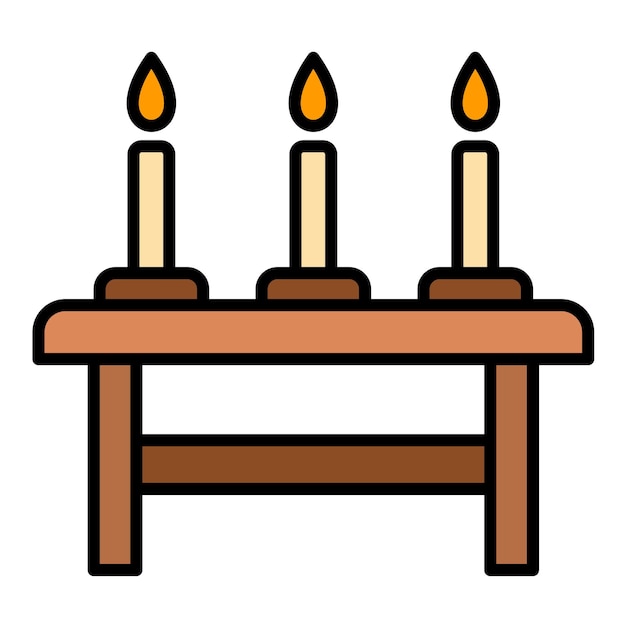 Ilustración plana de velas