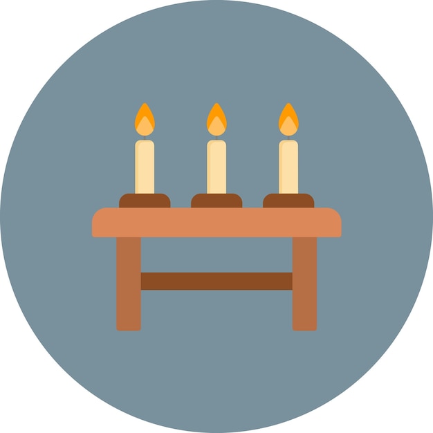 Ilustración plana de velas