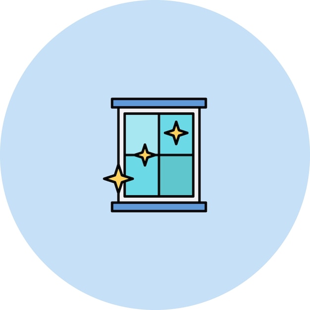 Ilustración plana de la ventana limpia