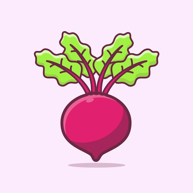 Ilustración plana de verduras de remolacha Ilustración vectorial de alimentos saludables de verduras
