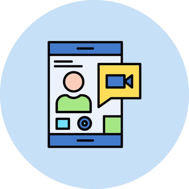 Ilustración plana de videollamada