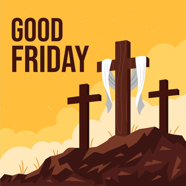 Vector ilustración plana de viernes santo