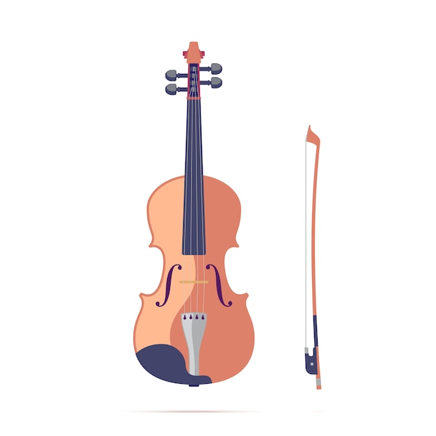 Ilustración plana de violín
