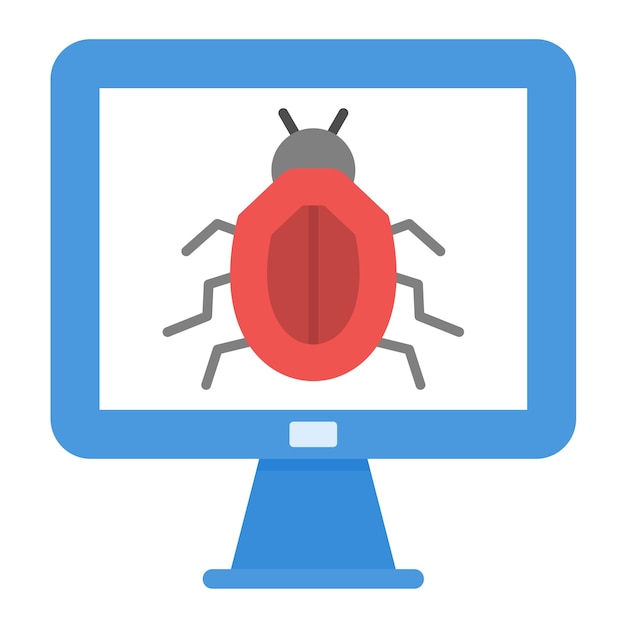 Ilustración plana del virus de la computadora