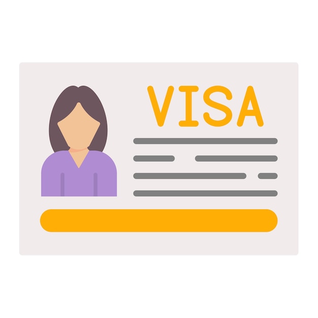 Ilustración plana de visa