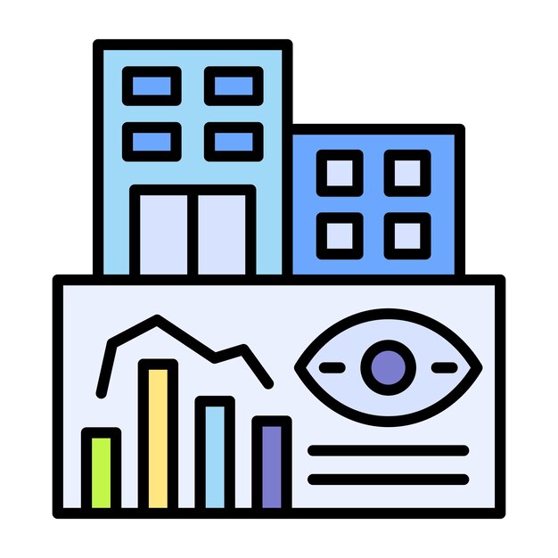 Ilustración plana de la visión de la empresa