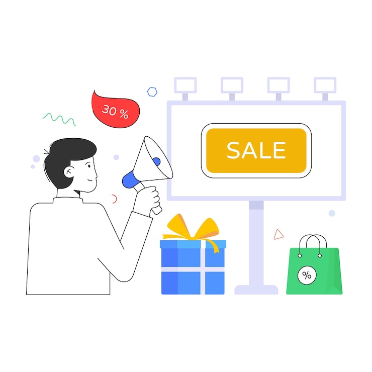 Vector ilustración plana visualmente atractiva del anuncio de venta