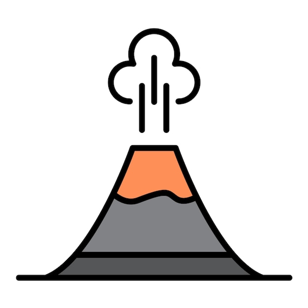 Ilustración plana del volcán