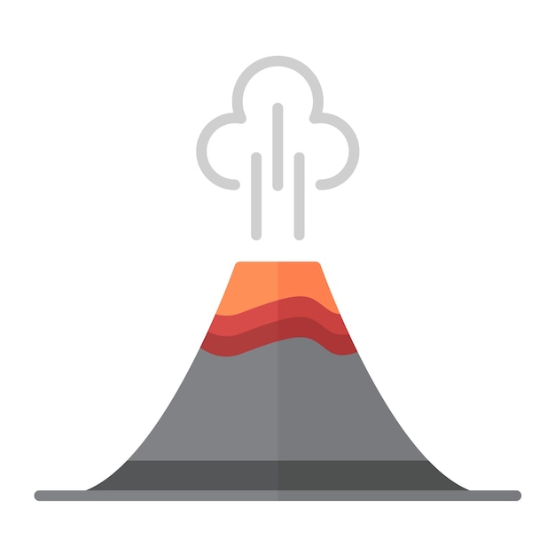 Ilustración plana del volcán