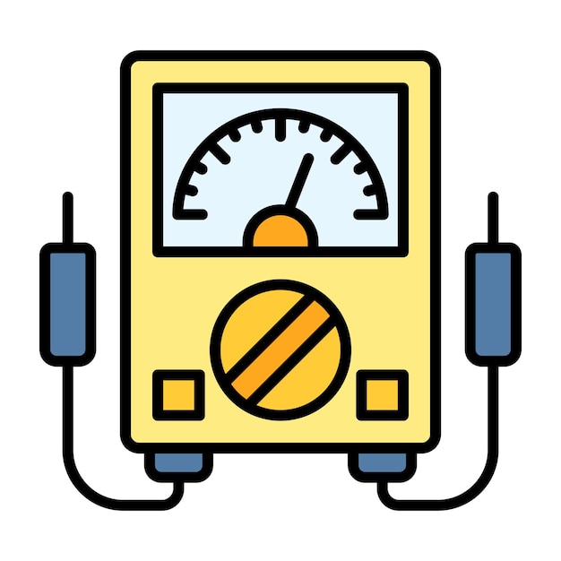 Ilustración plana del voltímetro