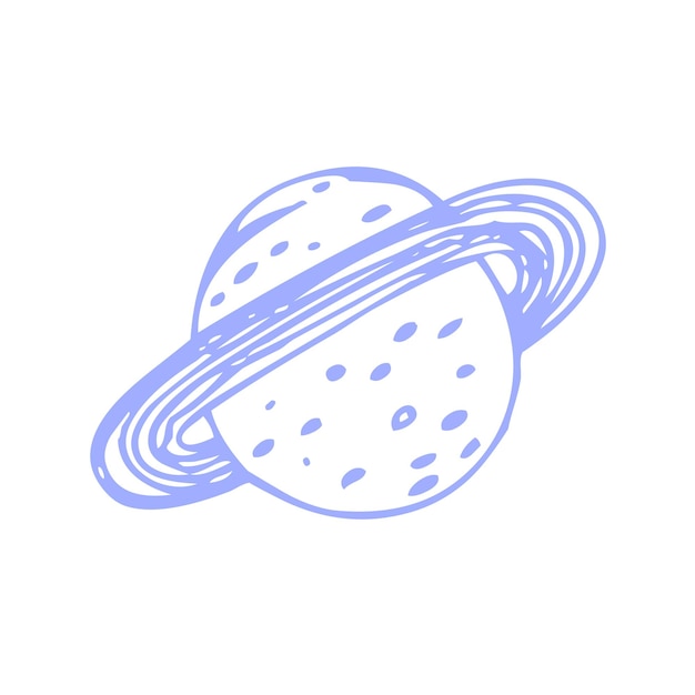 Ilustración del planeta saturno dibujada a mano