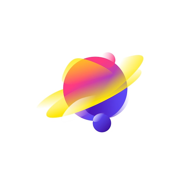 Ilustración del planeta Saturno Un logotipo de empresa moderno y de moda Icon Emblem