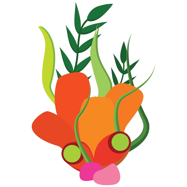 Ilustración de una planta con hojas