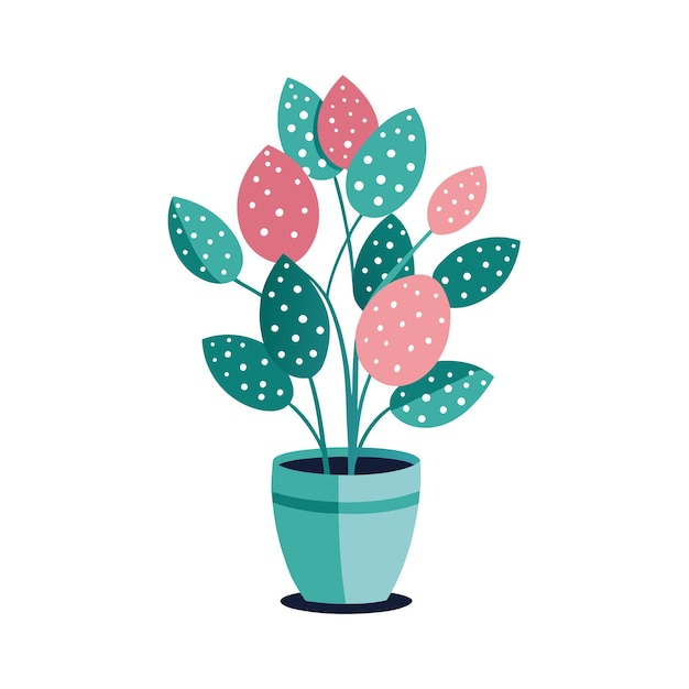 Ilustración de una planta de interior en una olla