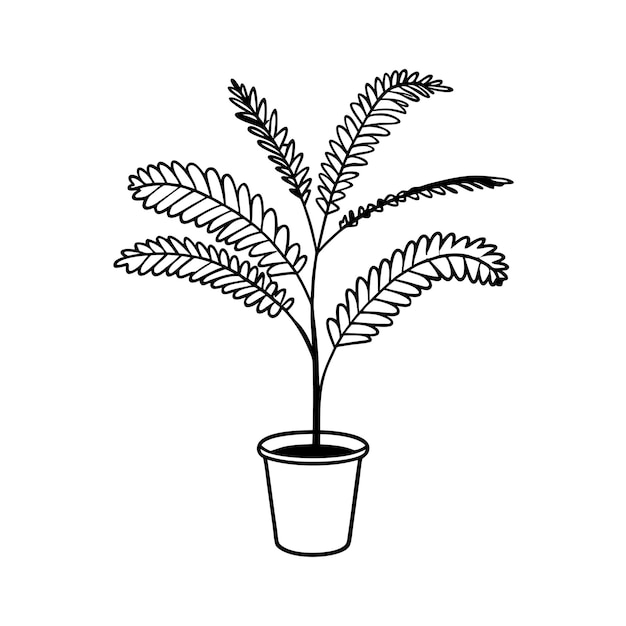 Ilustración de una planta de interior en una olla