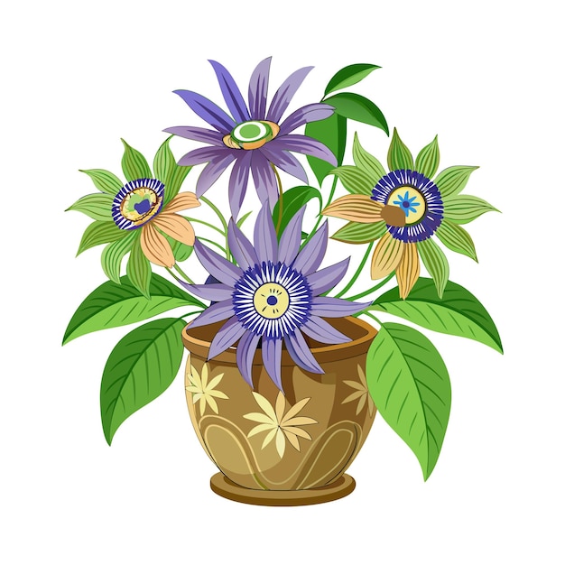 Ilustración de una planta de interior en una olla