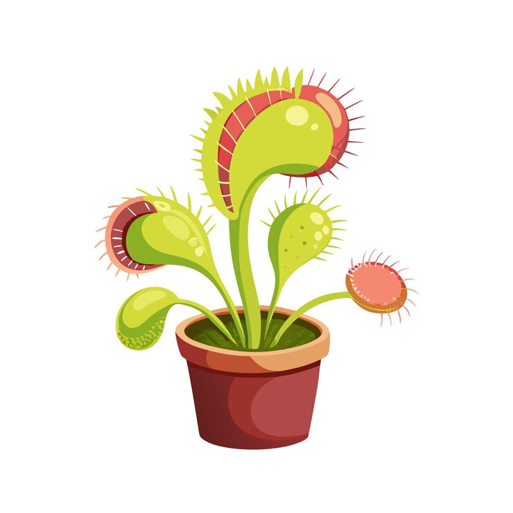 Vector ilustración de una planta de interior en una olla