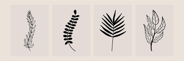 Ilustración de plantas de moda abstracta geométrica