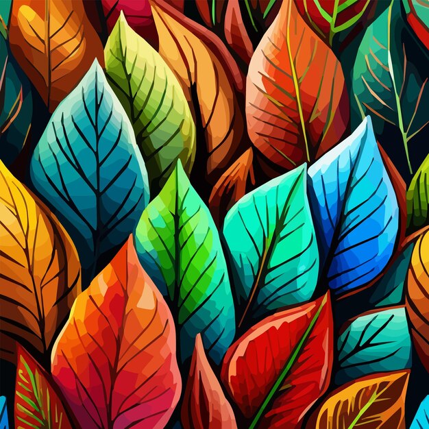 Vector ilustración de plantas tropicales de colores en forma de un vector de ilustración de textura de patrón