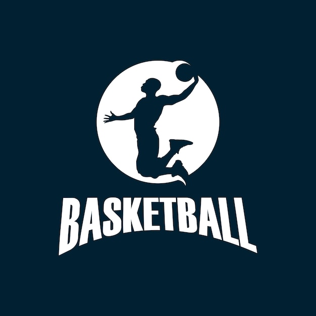Ilustración de plantilla de baloncesto de logotipo vintage