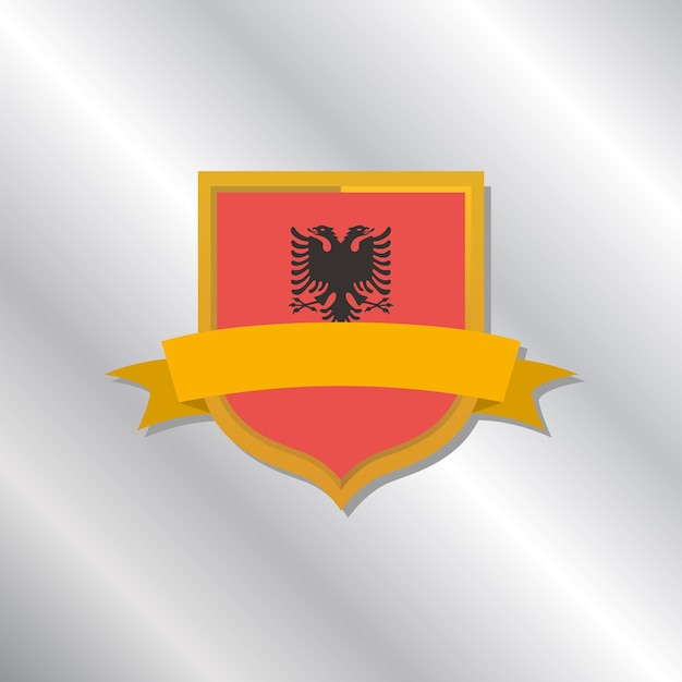 Vector ilustración de la plantilla de la bandera de albania